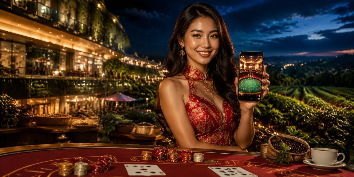 Người chơi baccarat trực tuyến với không gian áo dài Hội An truyền thống