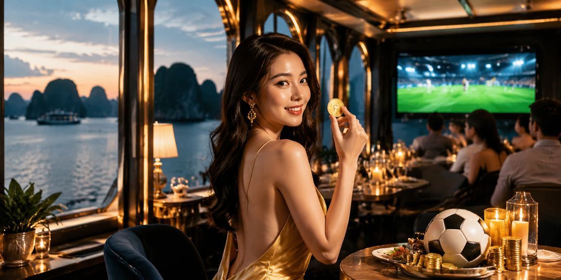 Người hâm mộ xem bóng đá và đặt cược trực tuyến trên vịnh Hạ Long